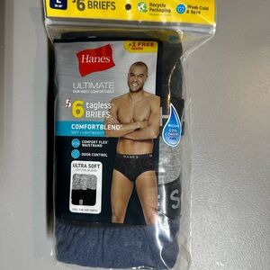 Hanes Black Comfort Flex Fit Briefs Tag-Free